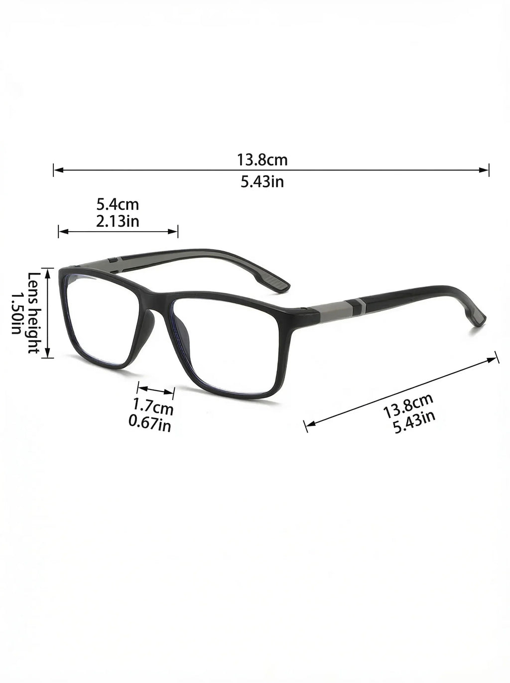10 Pairs Of Sports Square Reading Glasses, Anti Blue Light And Anti Slip Mirror Legs, Office Daily Reading Glasses Set