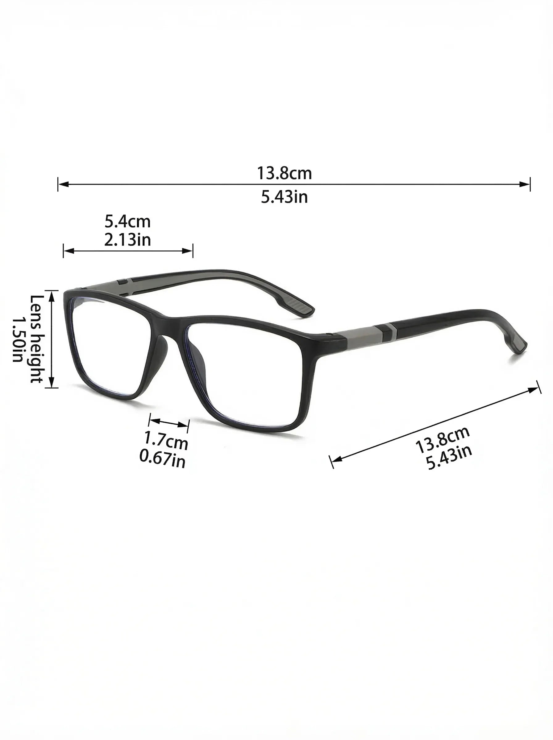 10 Pairs Of Sports Square Reading Glasses, Anti Blue Light And Anti Slip Mirror Legs, Office Daily Reading Glasses Set
