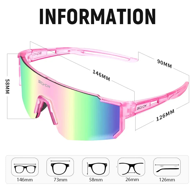 SCVCN Fsshion Sunglasses Street Cycling Glasses Bike Men UV400 Sports MTB Outdoor Bicycle Women Sunglasses Multi Color Riding