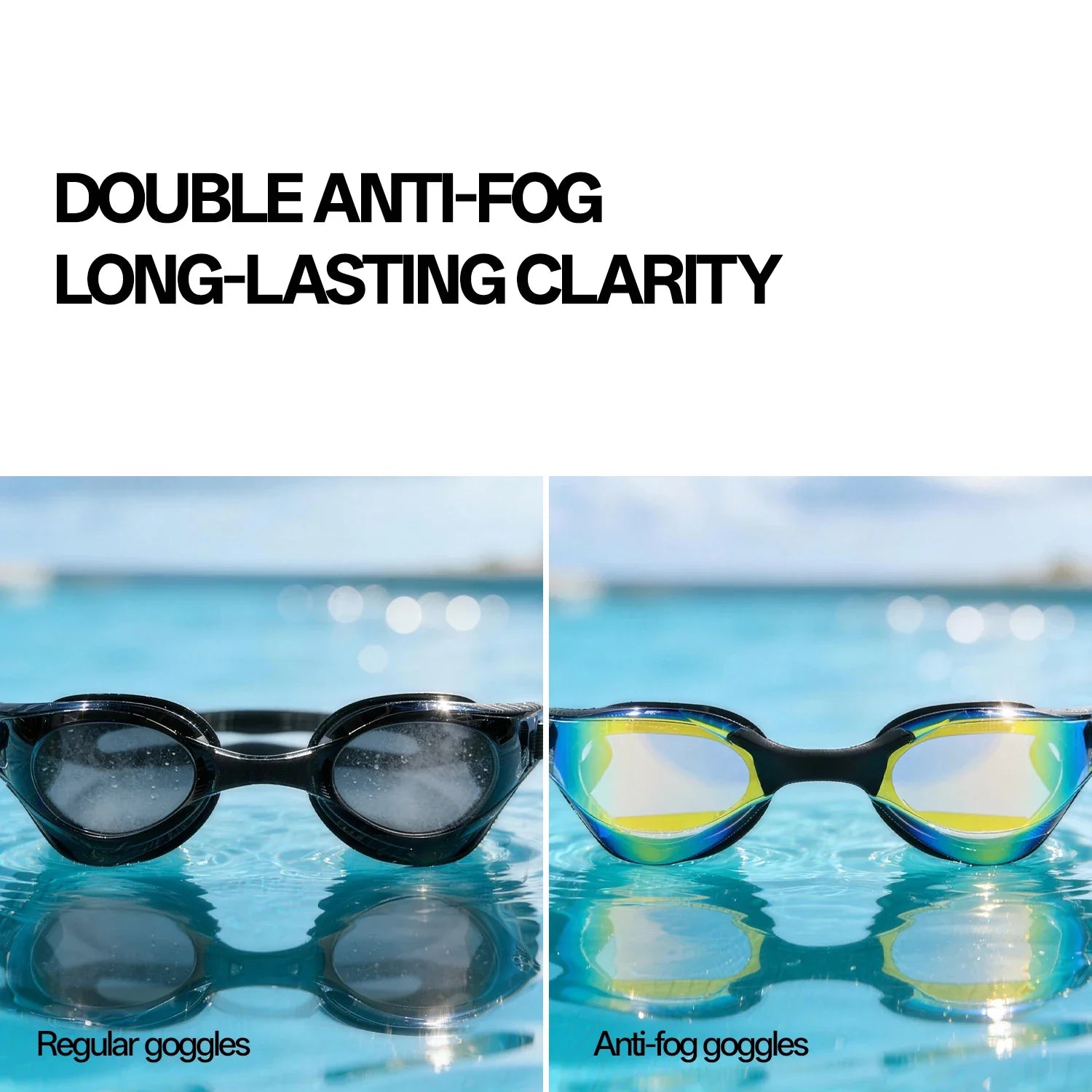 SCVCN New Men UV Protection Adjustable Adult Outdoor Swim Goggles Professional Female Swimming Electroplate Anti Fog Glasses