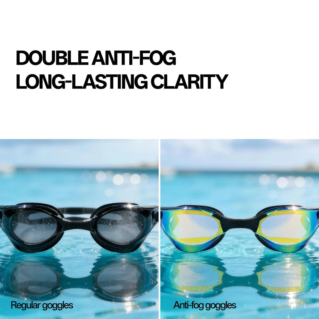 Scvcn Adult Anti-fog Swimming Goggles Fashion Swimming Sunglasses UV400 Professional Underwater Sight Eyewear Frameless Glasses