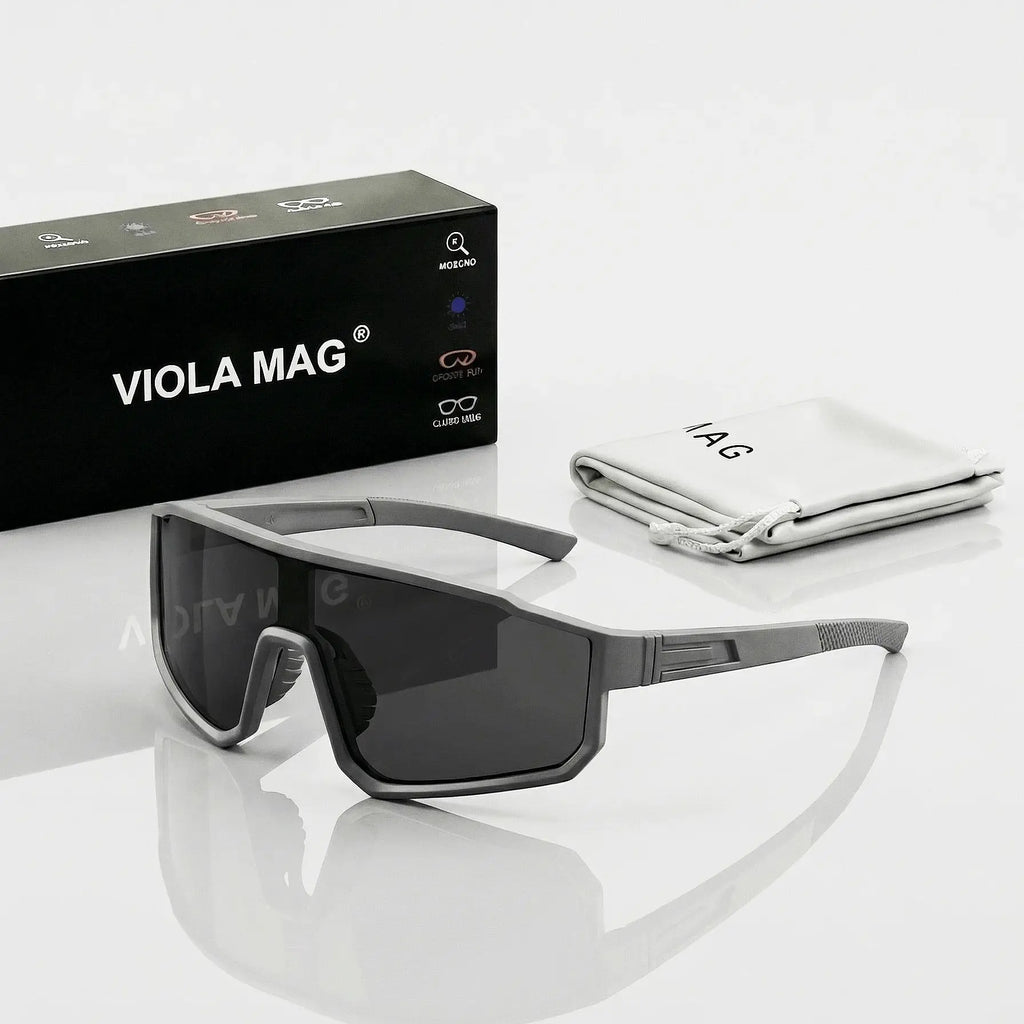 VIOLA MAG Fashion Cycling Glasses, Unisex, Oversized Frame, Non-slip Rubber Grip Frame Suitable for Running, Fishing, Hiking and