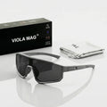 VIOLA MAG Fashion Cycling Glasses, Unisex, Oversized Frame, Non-slip Rubber Grip Frame Suitable for Running, Fishing, Hiking and