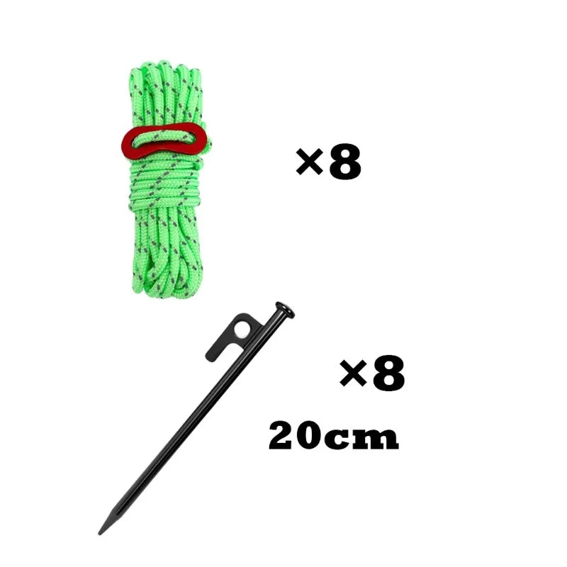 Tent Stakes Quality S45C Steel Tent Pegs Ground Stakes, Utility Camping Rope Nylon Core Para Cord for Camping Garden Hiking