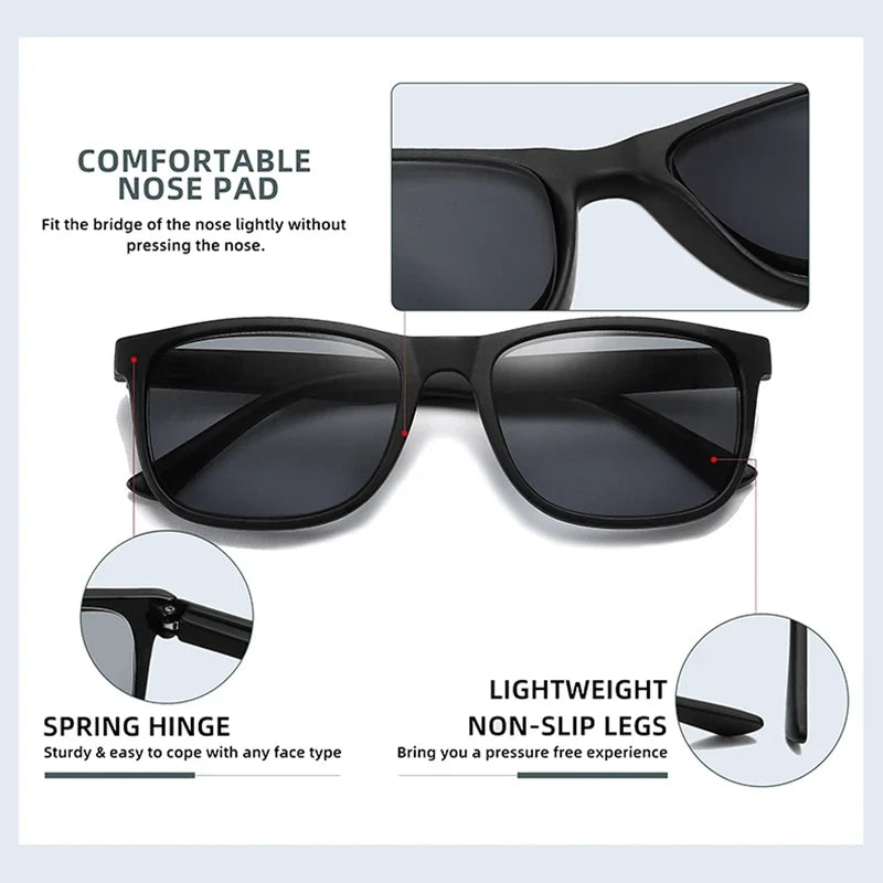 Extra-large reading sunglasses Suitable for men and women Classic square frame For outdoor use With prescription lenses.