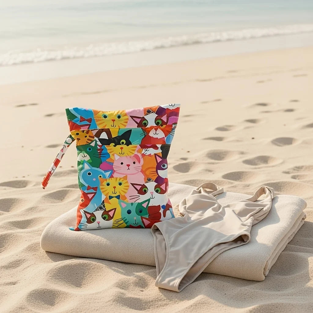 Waterproof Dry Wet Separation Bag Fashion Beach Zipper Bag for Travel Swim Pool Yoga Sportswear Cosmetics Lingerie Storage