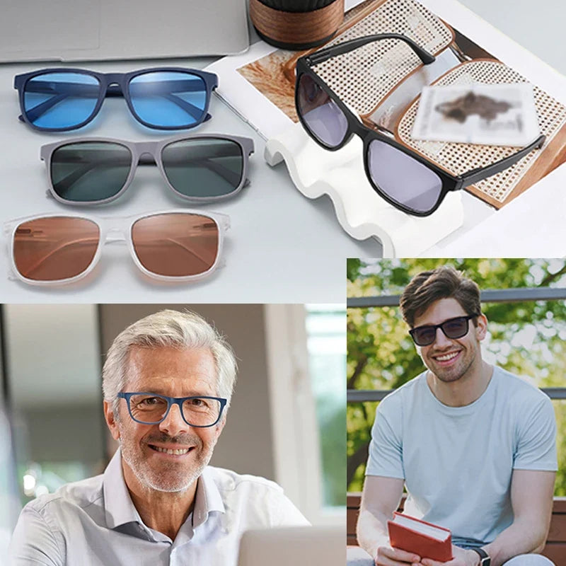 Extra-large reading sunglasses Suitable for men and women Classic square frame For outdoor use With prescription lenses.