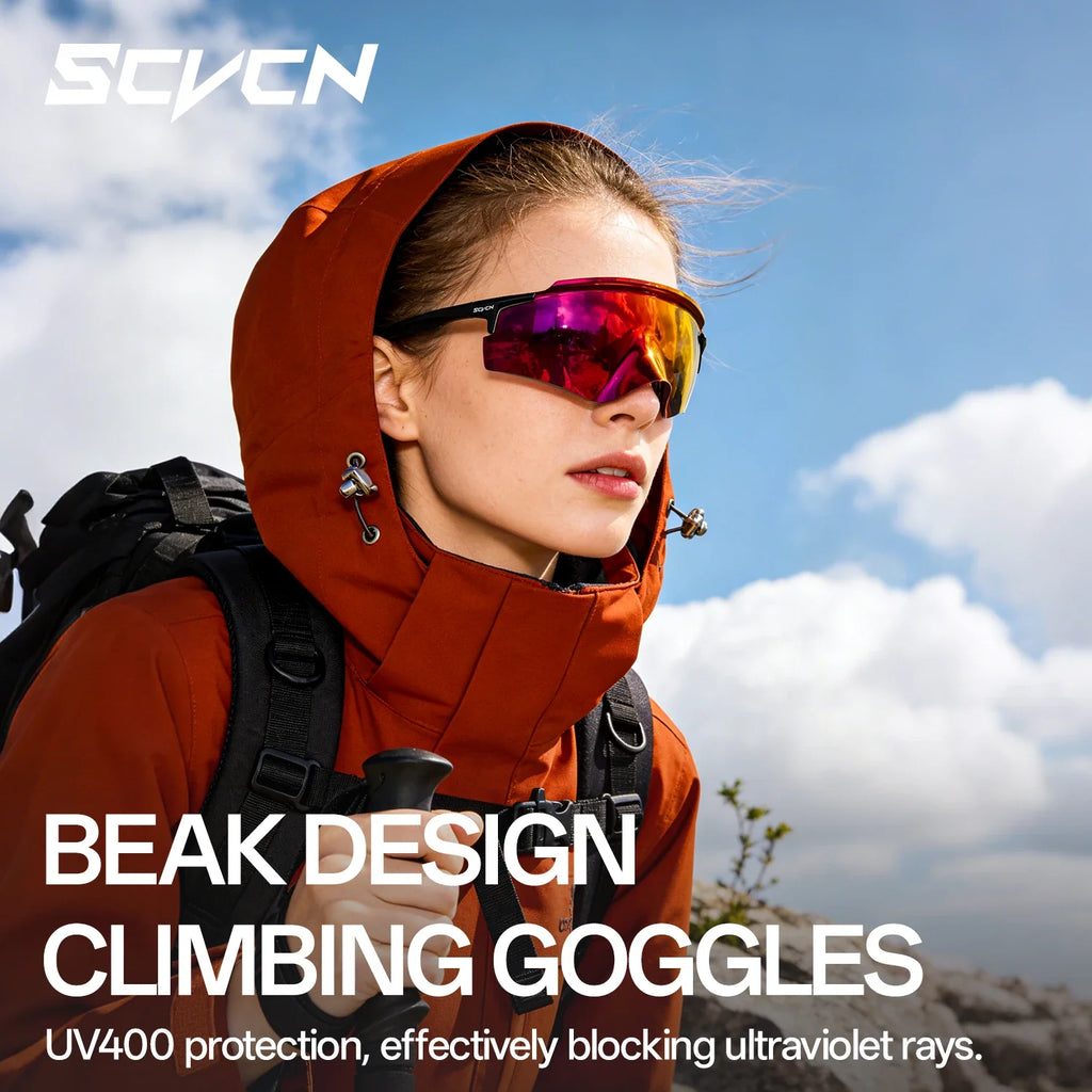 SCVCN Hydrophobic Outdoor Hiking Climbing Running Sports MTB Bike Riding Eyewear Sunglasses Men Women UV400 Photochromic Goggles