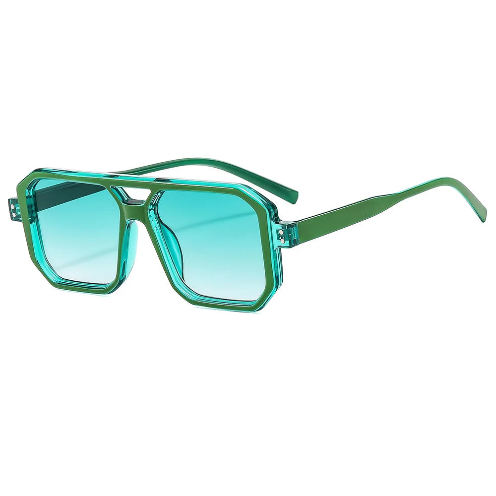 Vintage Double Bridge Square Sunglasses Women Men Luxury Outdoors Shades Sun Glasses Female Pilot Eyewear UV400