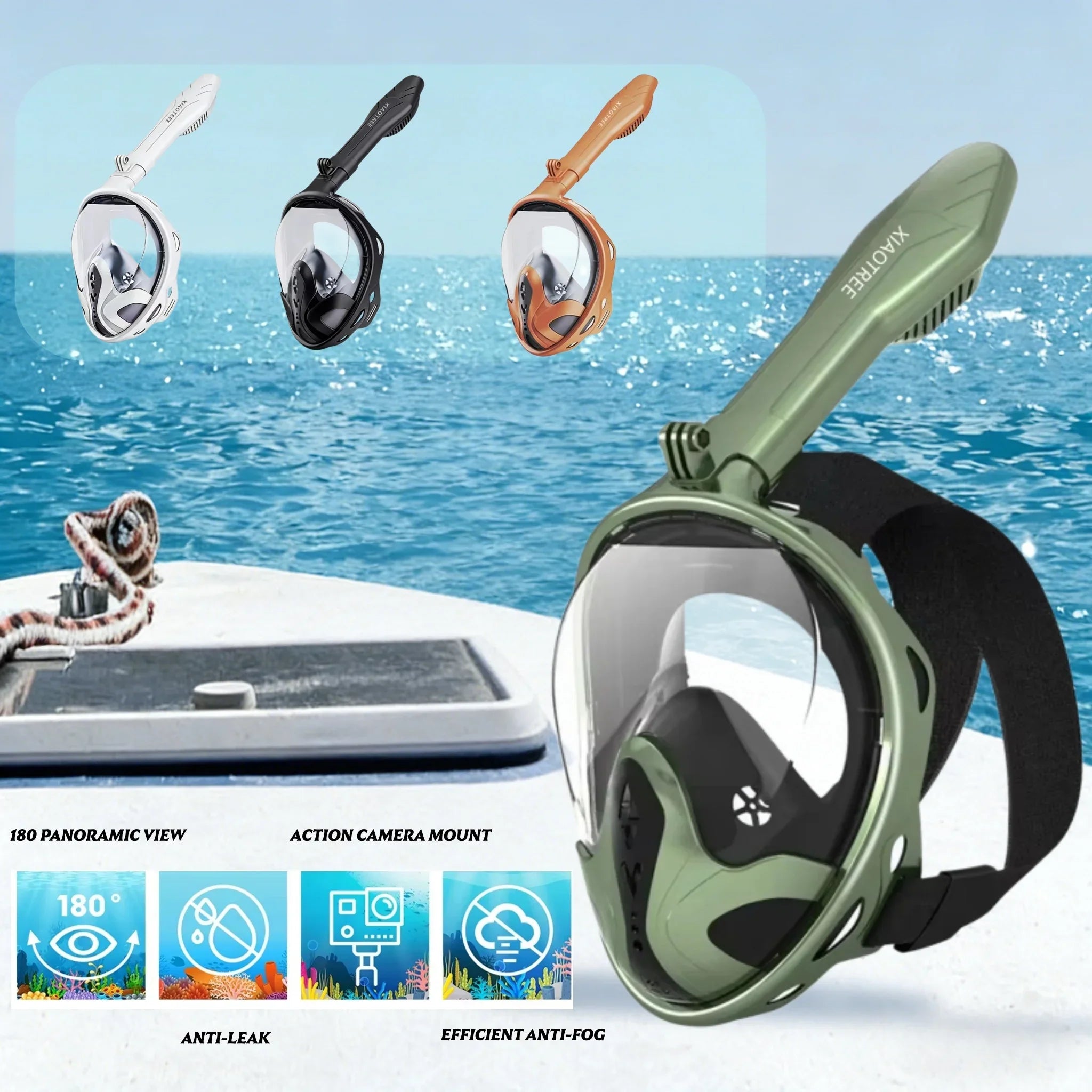 Professional Snorkeling Diving Mask Underwater Scuba Full Face Snorkel Mask Anti Fog Goggles for Kids Adult Swimming Equipment