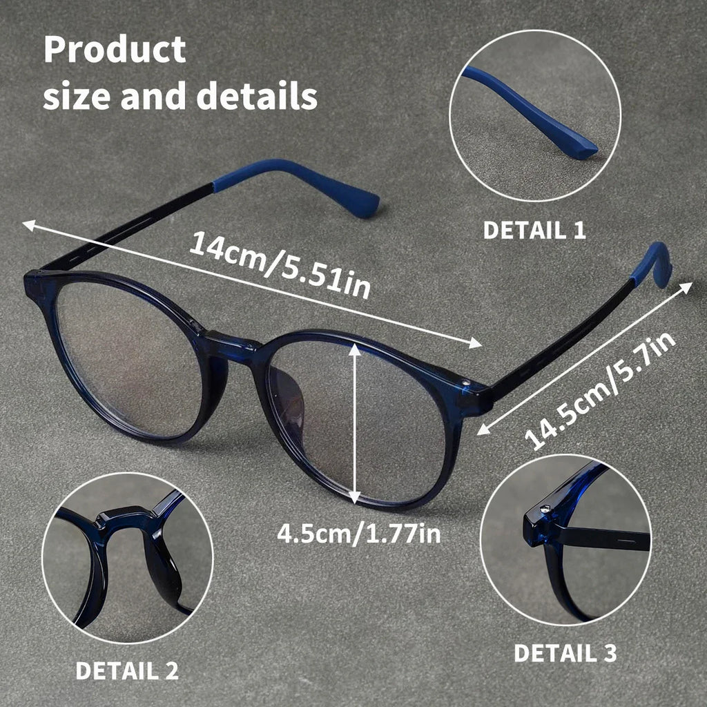 Men Women Progressive Multifocal Reading Glasses Round Design Titanium Alloy Luxury Brand Designer Clear Lens Comfortable Wear