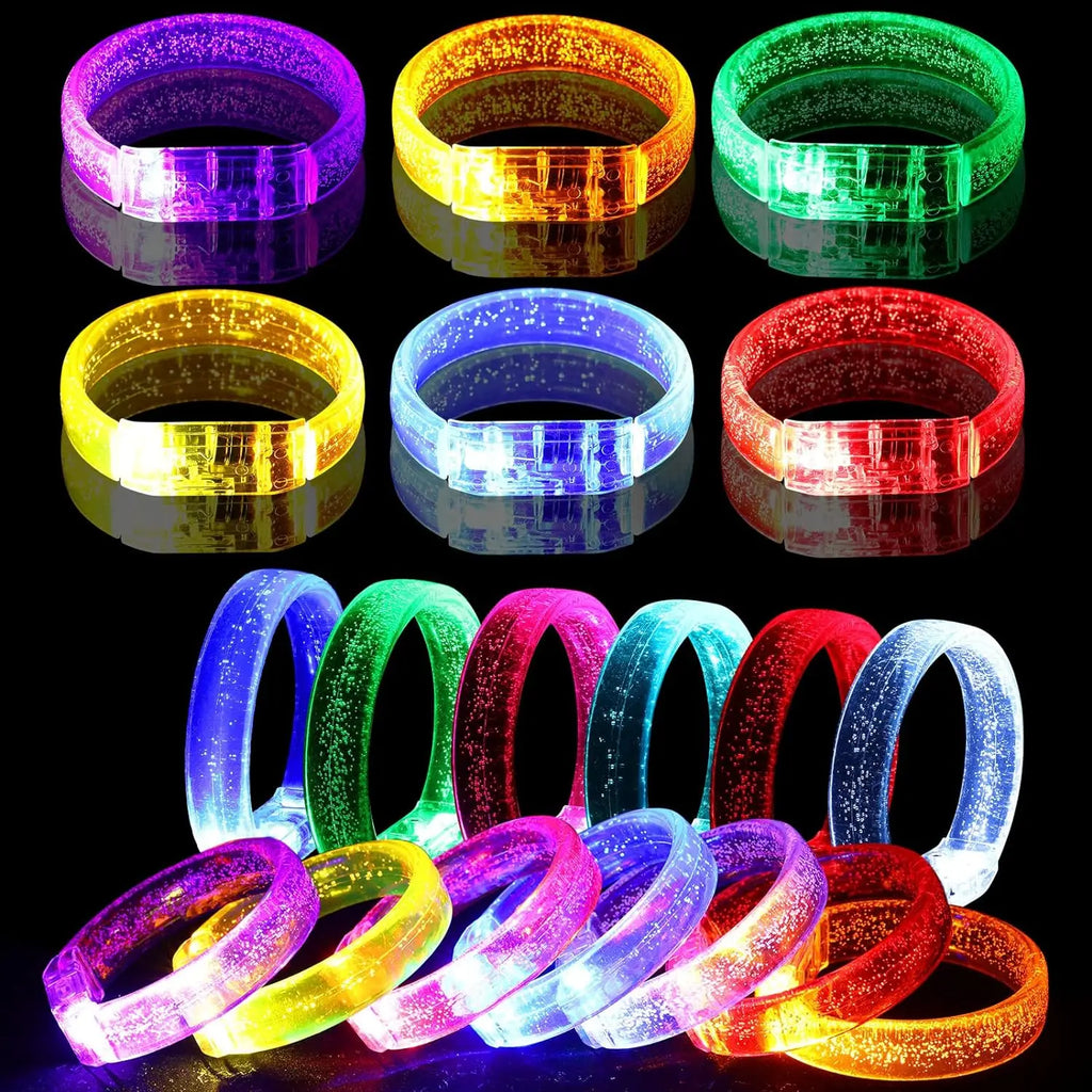 24pc Light Up Bracelet LED Bracelet Flashing LED Wristband Glow in The Dark Bracelets Light Up Party Favors for Wedding Carnival