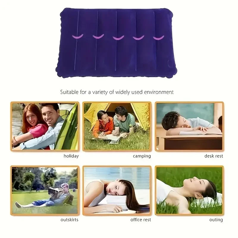 47x30cm Air Cushion Pillows Outdoor Camping Sleep Cushion Folding Square Inflatable Pillows Travel Backrest Plane Head Rest Big