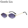 Fashion Rimless Hexagon Sunglasses Women 2026 Luxury Brand Y2K Punk Sexy Travel Sun Glasses For Ladies Frameless Rhombus Eyewear