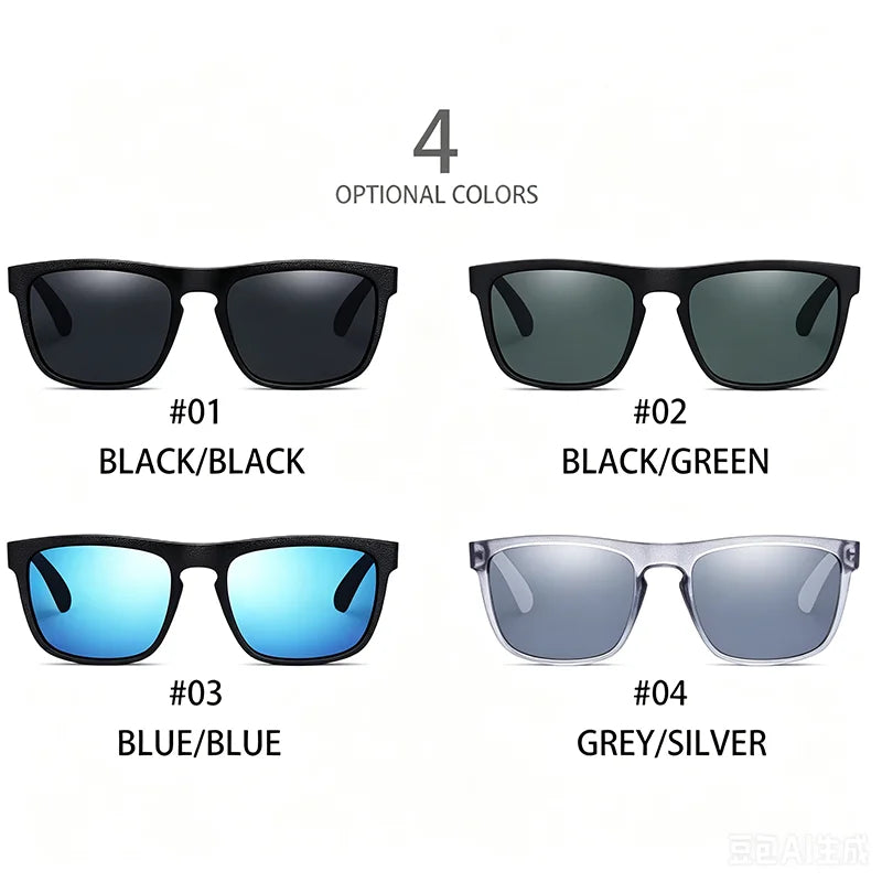 KIDIN Fashion Square Vintage Polarized Sunglasses Men Women Retro Driving Fishing Sun Glasses UV400 Eyewear