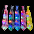 10Pcs Luminous Tie LED Flash Necktie Light up Bow Necktie Lights Sequins Bowtie Rave Rave Party Gift 3 Flashing Light Settings