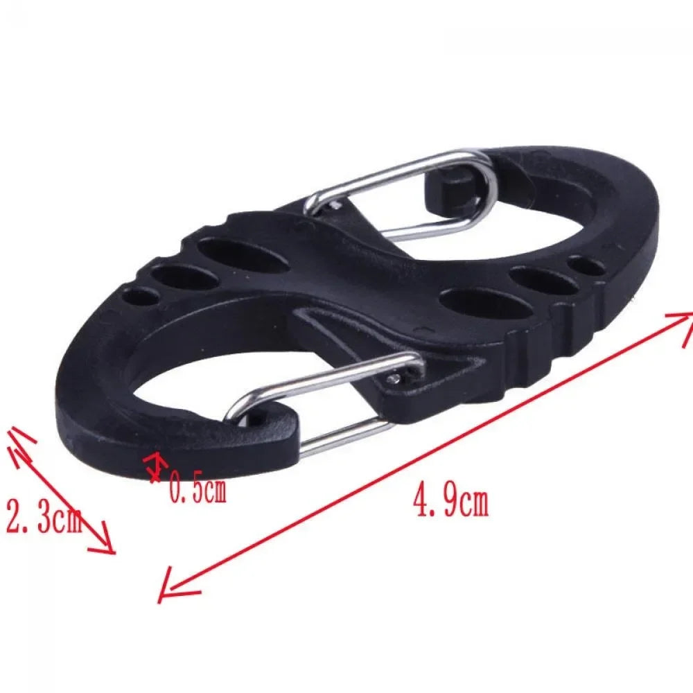 10PCS Stainless Steel Backpack Buckle S Type Handmade Carabiner with Lock Silver Necklace Clasps Jewelry Accessories