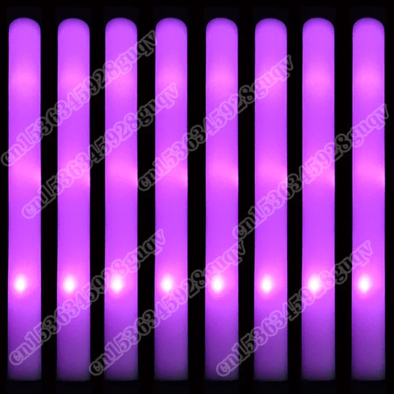 30pcs Pink LED Foam Stick Sponge Light Stick Light Up Baton Wands Cheer Tube Glow in The Dark Party Supplies for Raves Concert