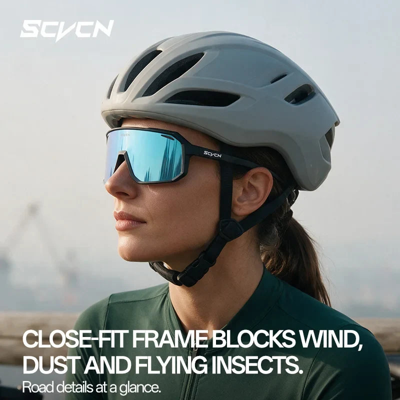 5PACK SCVCN Outdoor Photochromic Cycling Sunglasses MTB Bike Cycling Goggles Men Women Bicycle Sports Hiking Eyewear UV400 Pickleball