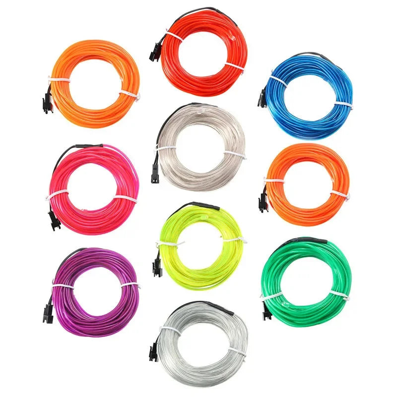 Flexible Neon Light Glow EL Wire Rope Cable LED Lights For Christmas Dance Rave Decoration DIY Shoes Clothing USB LED Strip Lamp