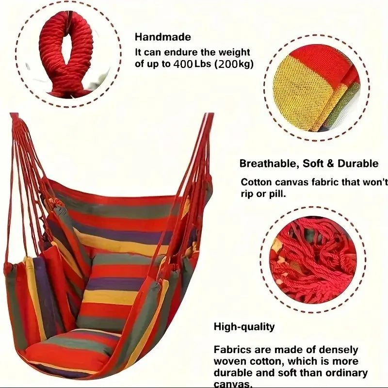 Durable Outdoor Travel Camping Hammock Indoor Adult Kids Hammock Courtyard Swing Dormitory Relaxing Hanging Rest Chair