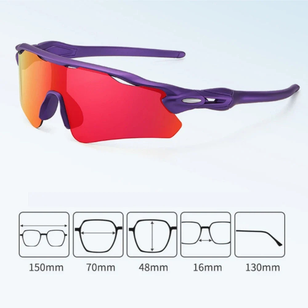 Cycling Sunglasses Men UV Blocking Windproof Marathon Climbing Goggles Sports Eyewear for Outdoor Activities