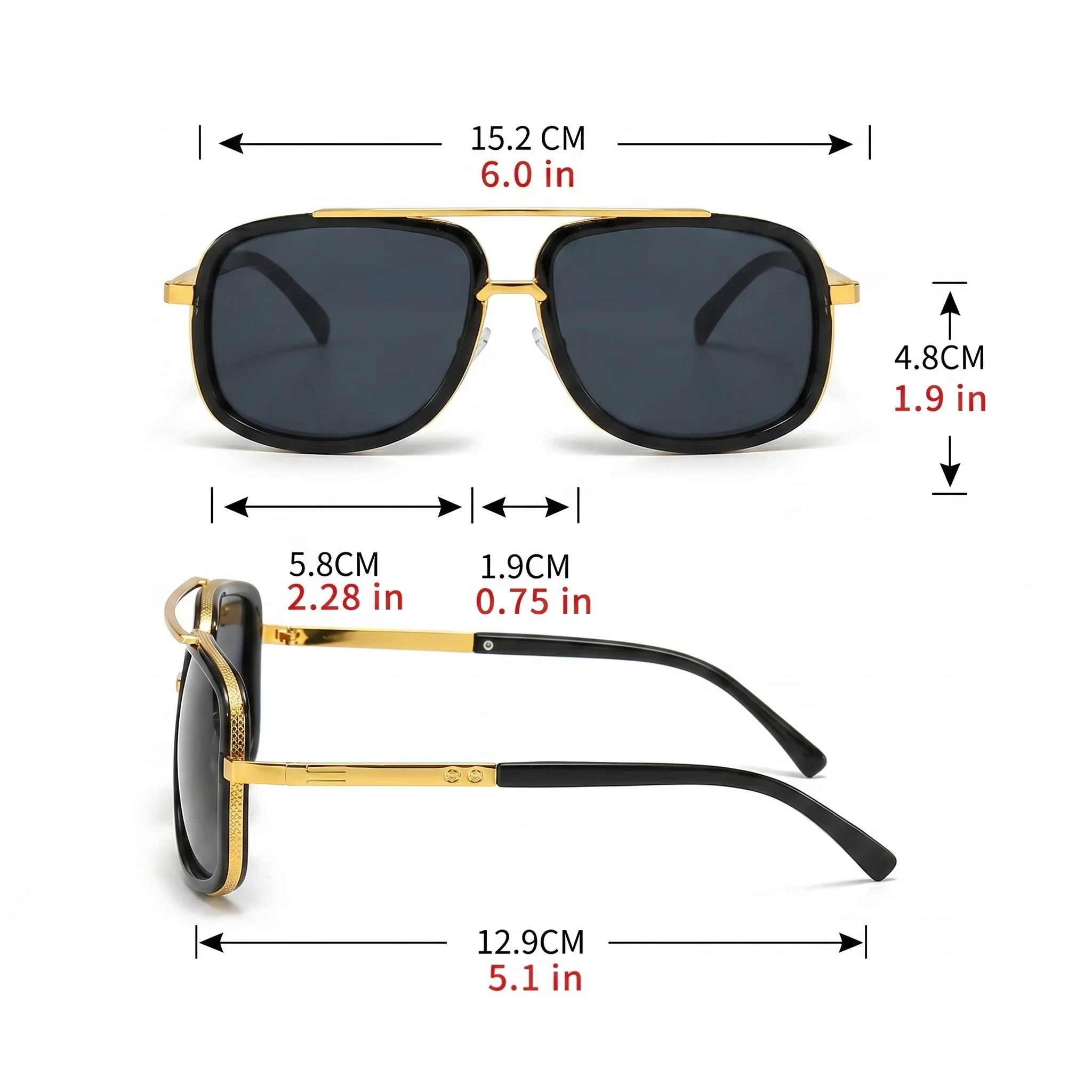 VIOLA MAG Luxury Retro Double Bridge Aviator Sunglasses, Premium  Pilot Eyewear, Fashion Designer Shades with Protective Velvet
