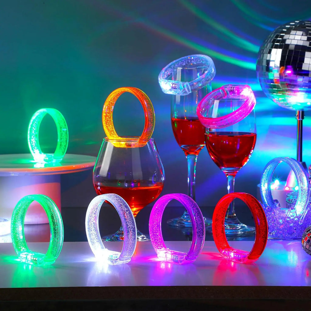 24pc Light Up Bracelet LED Bracelet Flashing LED Wristband Glow in The Dark Bracelets Light Up Party Favors for Wedding Carnival