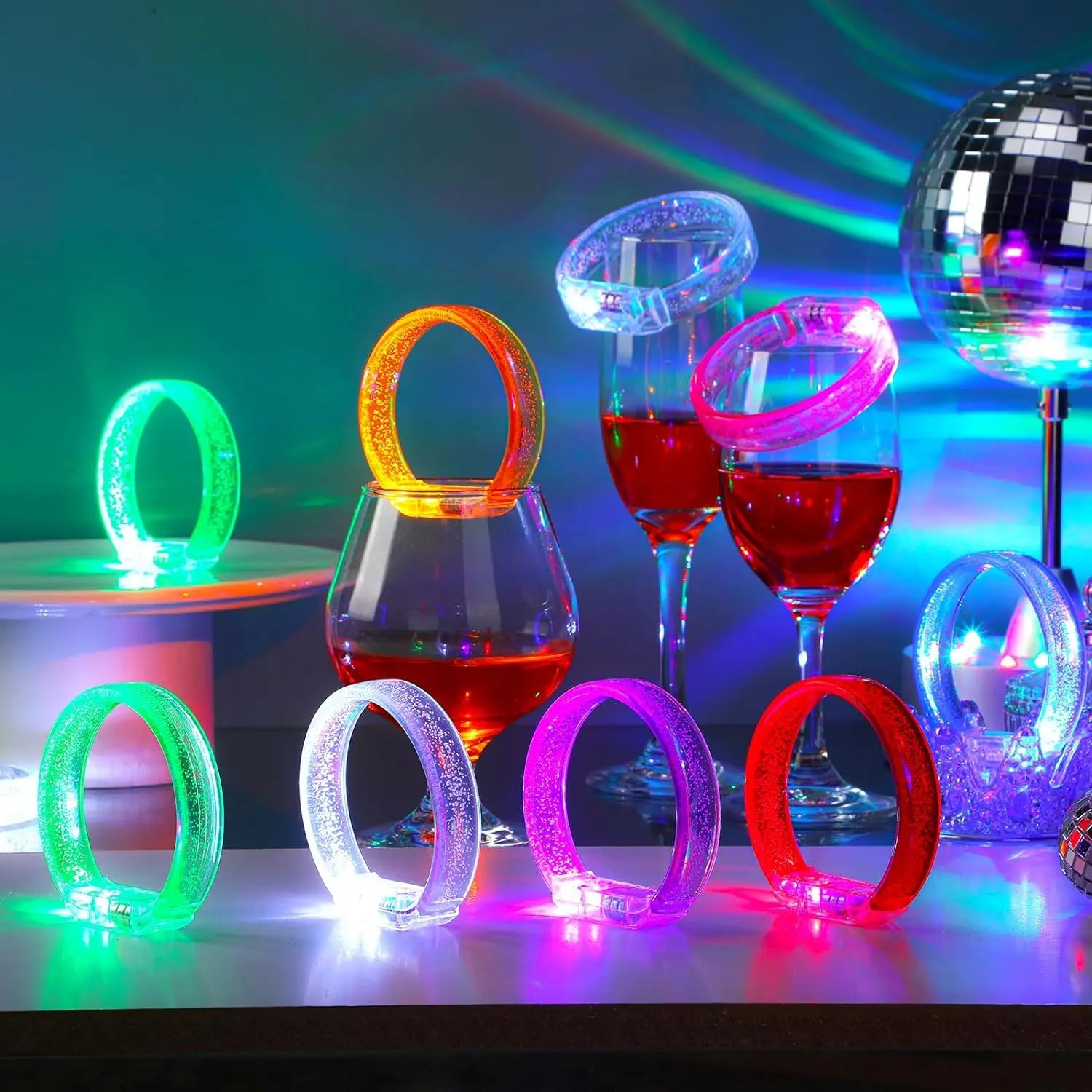 24pc Light Up Bracelet LED Bracelet Flashing LED Wristband Glow in The Dark Bracelets Light Up Party Favors for Wedding Carnival