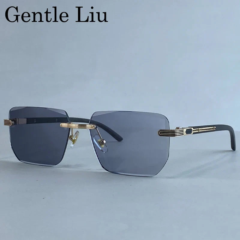Square Rimless Punk Sunglasses Men 2026 Luxury Brand Photochromic Eyeglasses Change Color Sun Glasses For Male Eyewear Shades