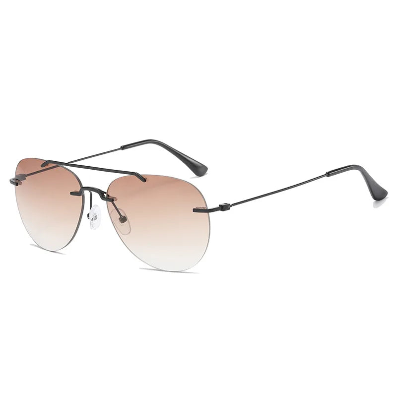 MODFANS Sunglasses Presbyopia Men's Distance And Near Dual-use Double Light Presbyopia Glasses Rimless Sun Glasses UV Protection