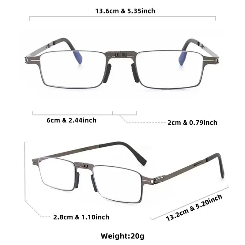 Mini Lighter Size Folding Reading Glasses Men Women Pocket Foldable Presbyopic Eyeglasses Anti Blue Light Hyperopia Glasses Eyes
