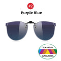 VIVIBEE Gradient Women's Cat Eye Flip Up Clip On Sunglasses Women Driving Polarized Oversized Sun Glasses Purple Eyeglasses