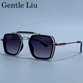 Steampunk Square Sunglasses Men 2026 Luxury Brand Polygon Metal Double Beam Sun Glasses For Male Driving Eyewear UV400 Shades