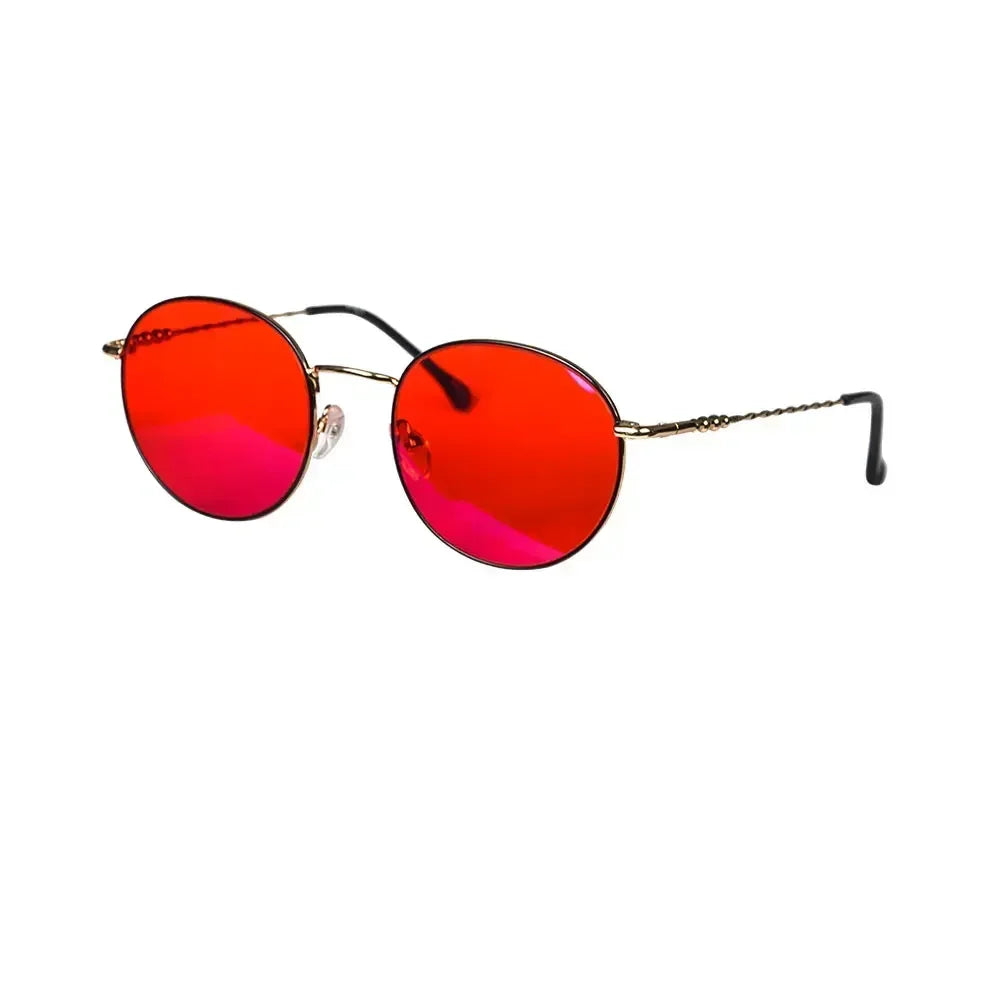 SHINU Round Glasses anti blue light protection lenses glasses women Orange red glasses y2k Anti Green Light  for good sleep