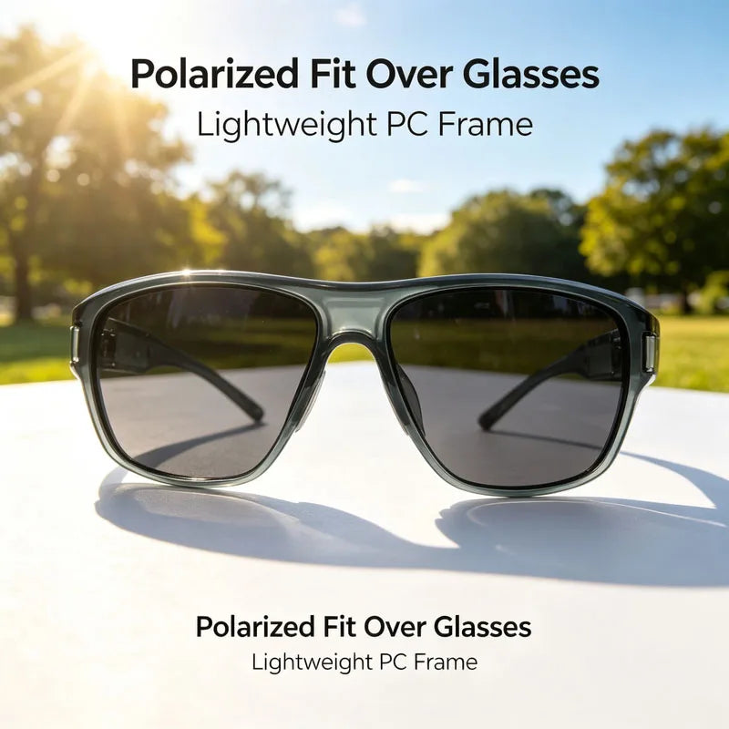 Fit Over Polarized Sunglasses for Men Women, Wrap Around UV400 Protection Eyewear for Driving & Outdoor Use