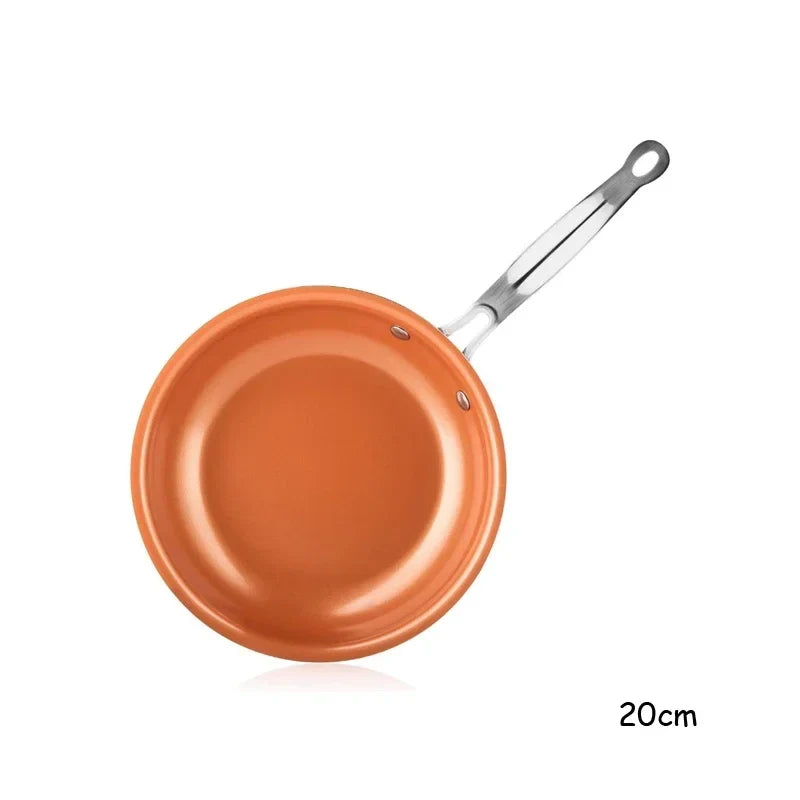 8/10/12 Inch Copper Non-Stick Fry Pan Cooking Pans for Egg,Steak,Fish,Cooking,Frying Fit General Use Gas and Induction Cooker