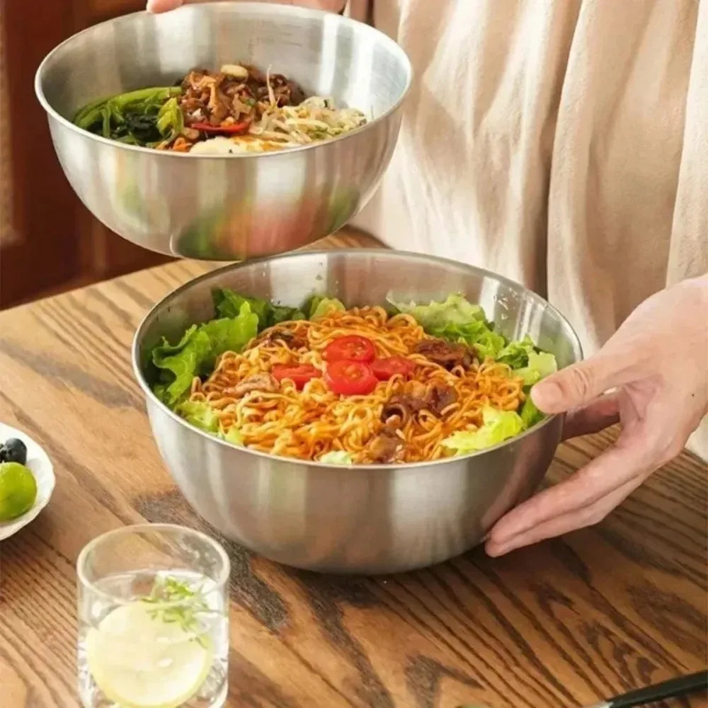 Large Capacity Stainless Steel Bowl Set with Scale for Cooking Baking Food Storage Home Kitchen Essentials Mixing Bowls