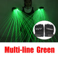 2 in 1 Multi-Line Green Laser Gloves LED Lazer Mitten Ray Gloves Rave LED Flash Finger Palm Light Dress Up LED Robot Suit