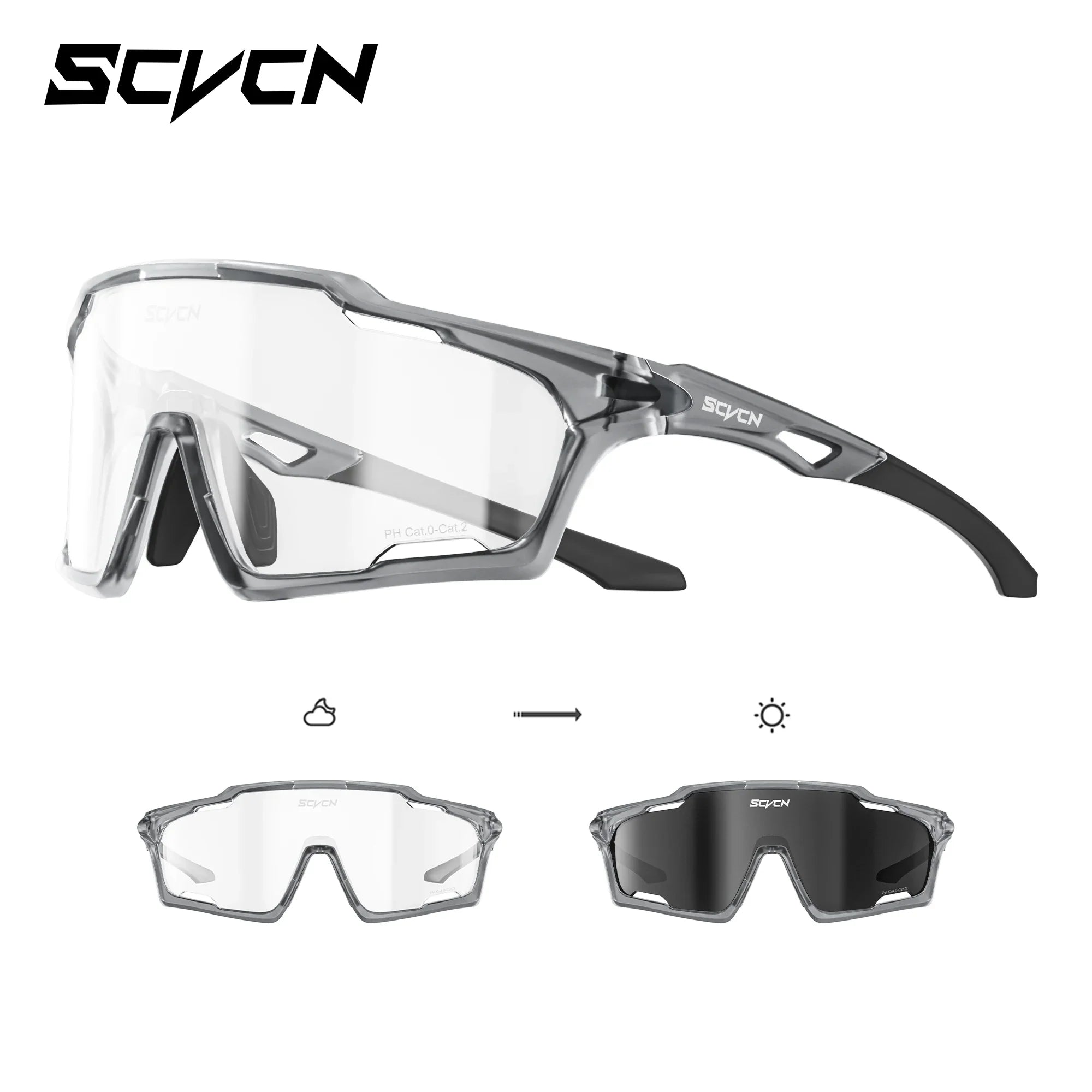 SCVCN New Photochromic Cycling Glasses Outdoor Bike Men Women MTB Road Bicycle Sports Sunglasses Mountaineering UV400 Goggles