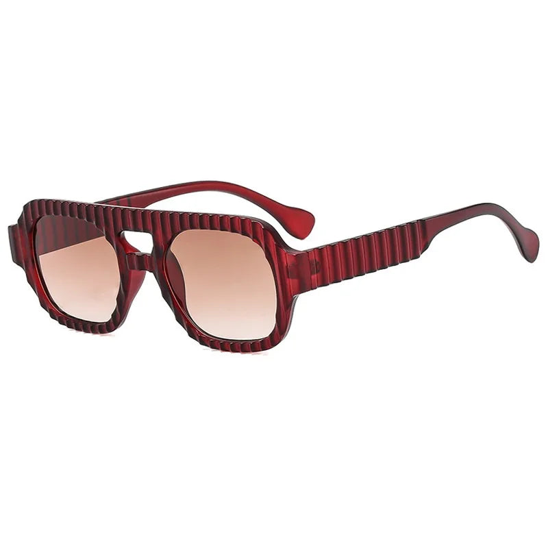 New Retro Double Beam Square Women Sunglasses Gradient Shades Design Men High Quality Sun Glasses UV400