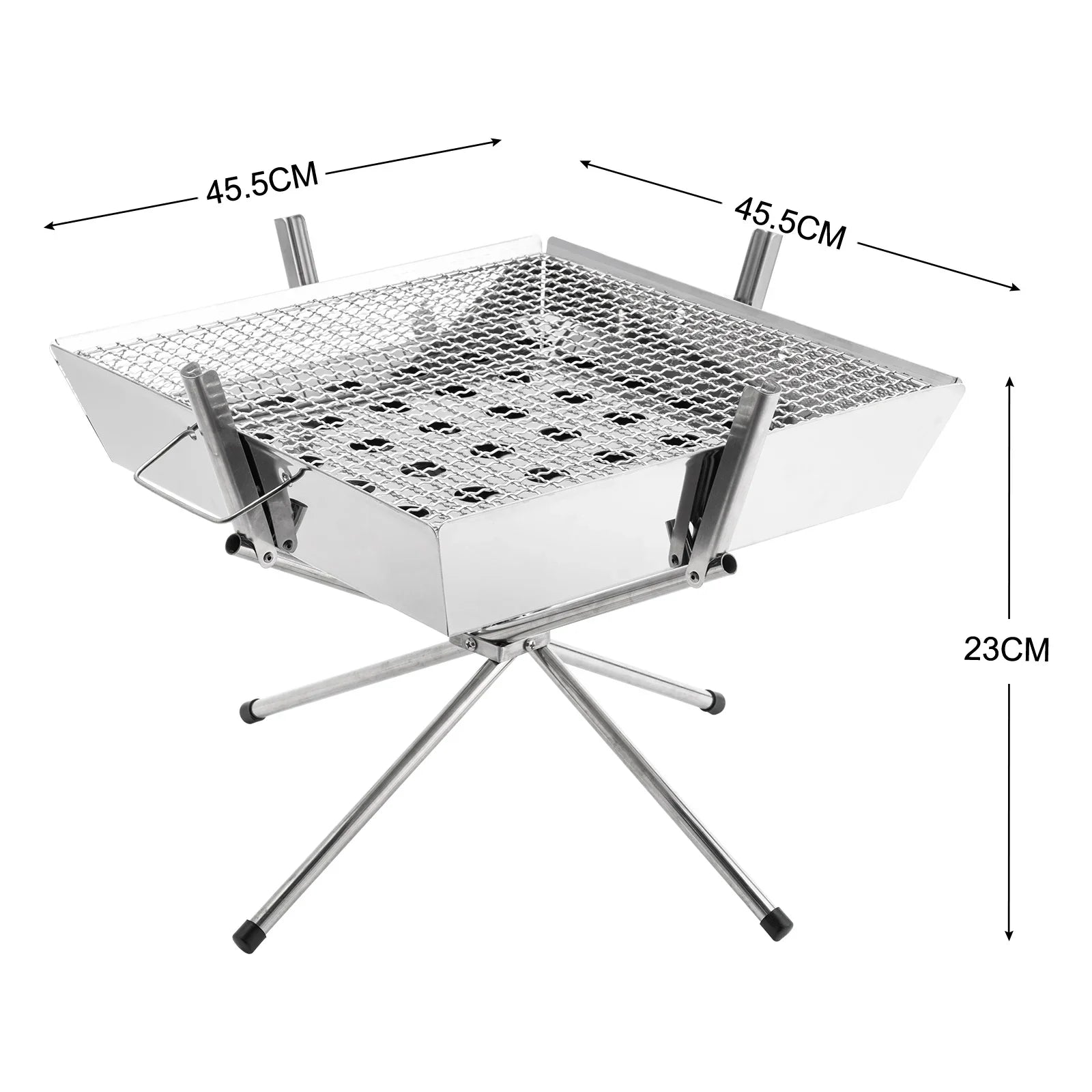 Goture 1pc Portable Stainless Steel Foldable BBQ Grill, 1-2 People Charcoal Stove for Camping Picnic & Outdoor