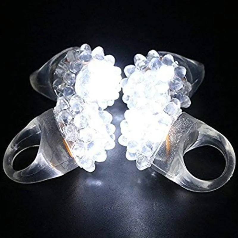 White LED Ring Light up Rings Soft Rubber Flashing Bumpy Rings Rave Wedding Party Luminous Toys Glowing Rings Glow In The Dark
