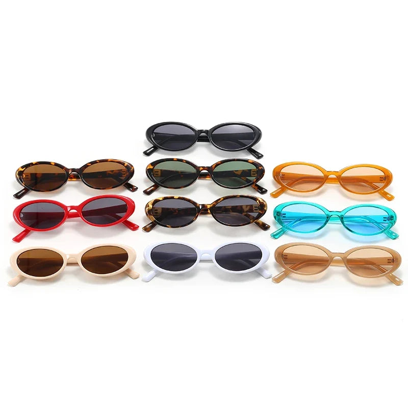 Fashion Small Oval Sunglasses Women Men Rivets Shades  Retro Eyewear Luxury Sun Glasses UV400 Brand Oculus Female Gafas