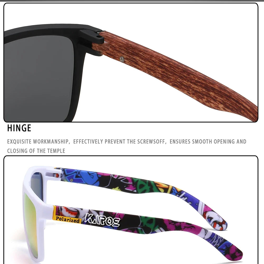 COOLMEN Classic Men Square Polarized Fishing Sunglasses Outdoor Driving Cycling Running Goggles Vintage Large Frame UV400