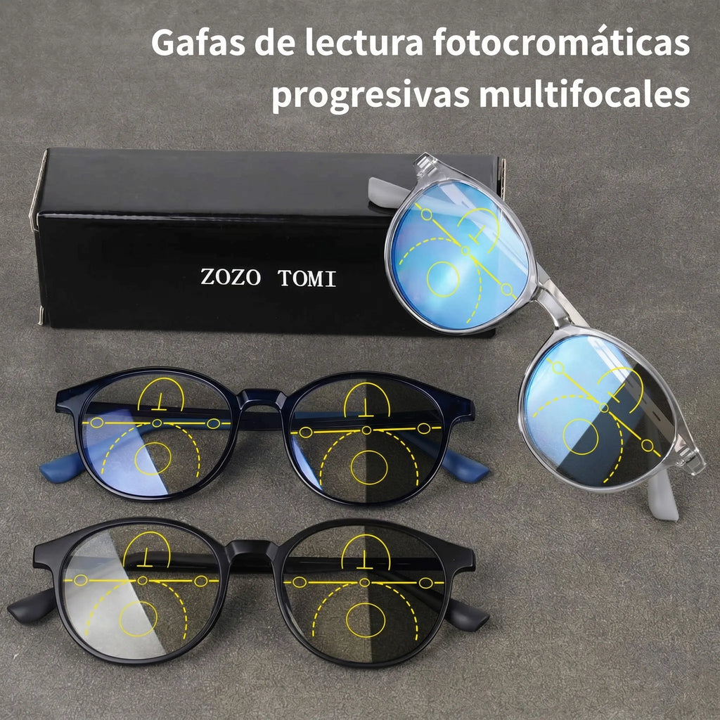 Men Women Progressive Multifocal Reading Glasses Round Design Titanium Alloy Luxury Brand Designer Clear Lens Comfortable Wear