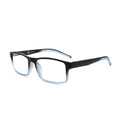 MODFANS Stylish Gradient Rectangle Men's Blue Blackout Reading Glasses, UV Protection, Comfort Spring Hinge Glasses