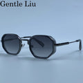 Steampunk Square Polygon Sunglasses Men 2026 Luxury Designer Vintage Geometric Metal Frame Gradient Shades Photochromic Eyewear
