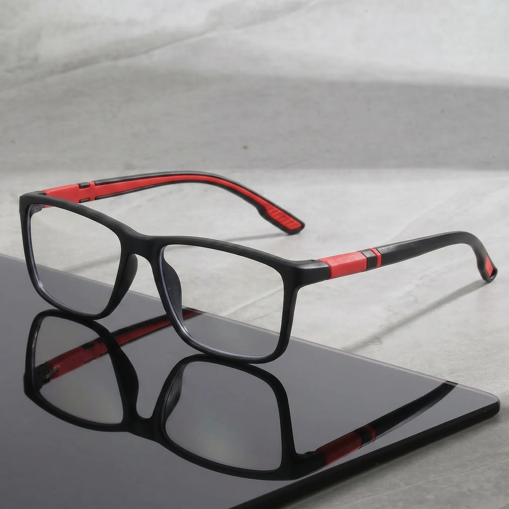 10 Pairs Of Sports Square Reading Glasses, Anti Blue Light And Anti Slip Mirror Legs, Office Daily Reading Glasses Set