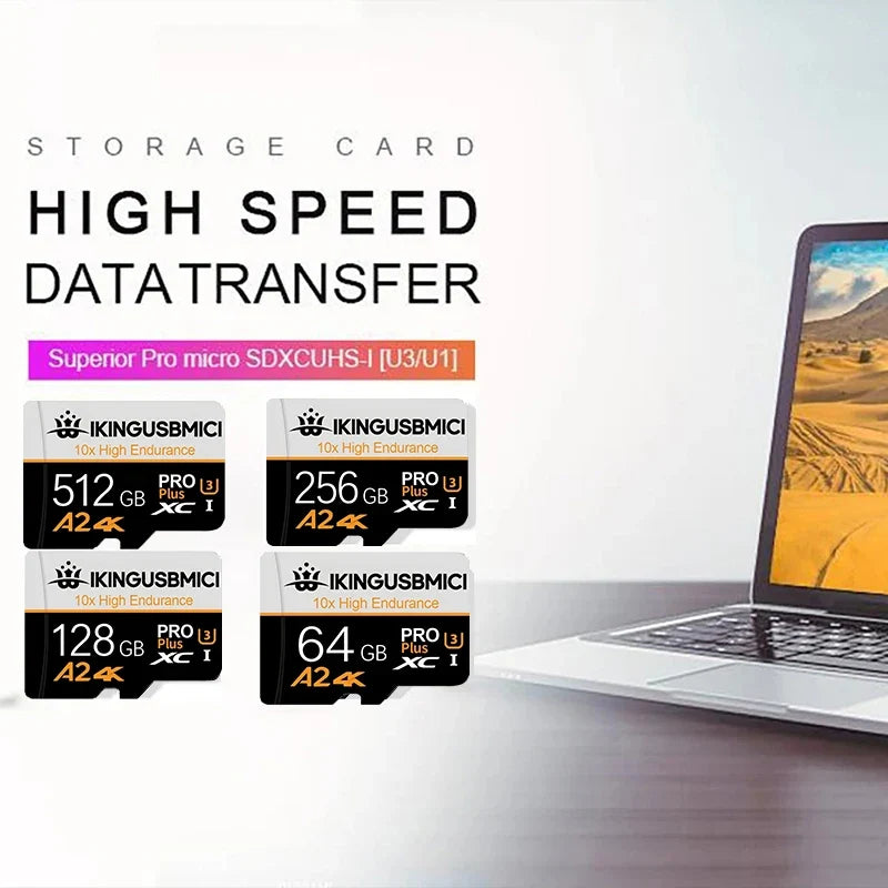 64GB 128GB 512GB TF Cards SD Cards Micro TF Card Memory Card UHS-I High Speed Waterproof 4K High Speed for Smartphone / PC / Mac